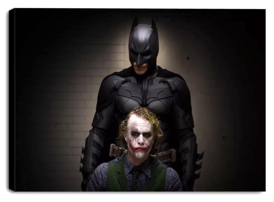 The Dark Knight BATMAN and JOKER Print Art on Canvas (1 of 2)