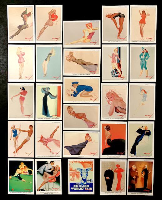 Lot of 25 GEORGE PETTY Risque Pinup Girl Art Cards/A (1 of 3)