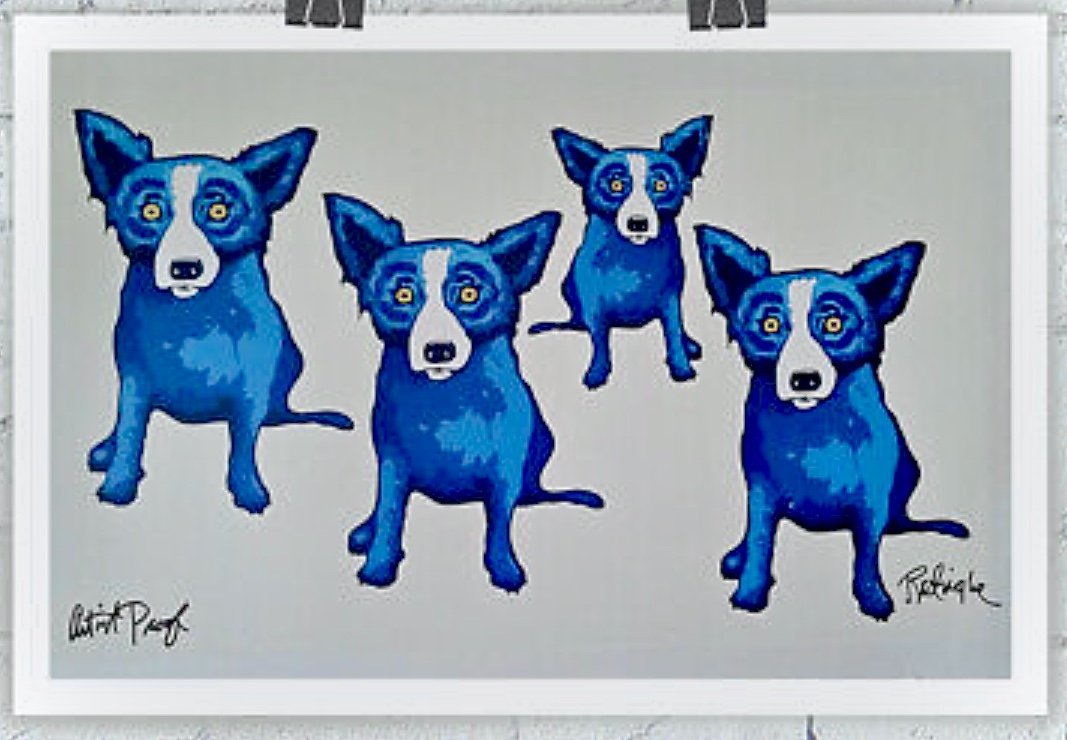 Awesome BLUE DOG Artist Proof Art Canvas Print (1 of 2)