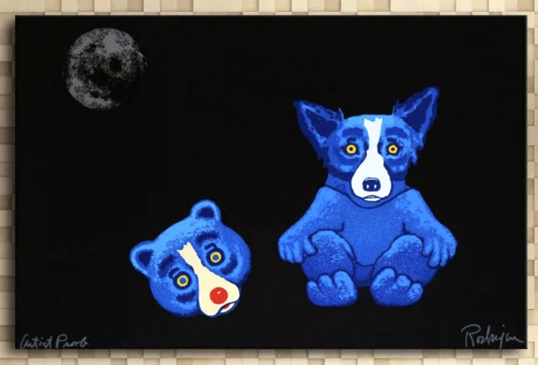 Awesome BLUE DOG Artist Proof Art Canvas Print (1 of 3)