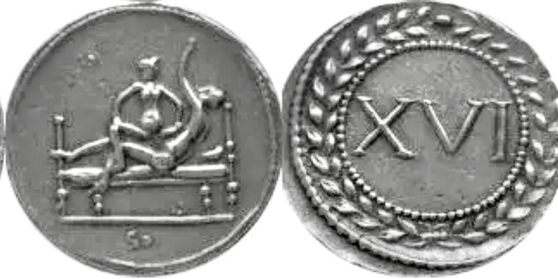 20-40 A.D. SPINTRIA Erotic Roman Brothel Token Coin: Great Piece / Appears Hand Hammered / Strike Date Unknown / Sold as Collectible Novelty AS-IS