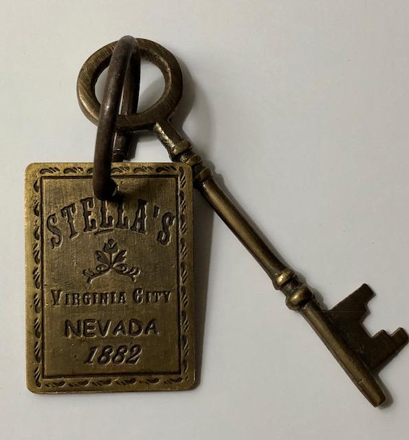 Dated 1885 STELLA SALOON Whorehouse Brothel Room Key (1 of 2)