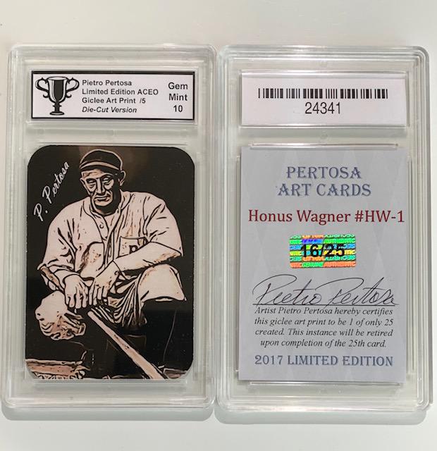 HONUS WAGNER Signed by Artist Giclee Art Baseball Card (1 of 1)