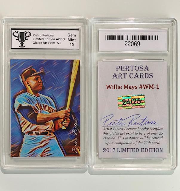 WILLIE MAYS Signed by Artist Giclee Art Baseball Card (1 of 1)