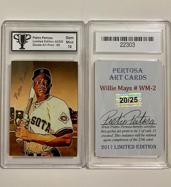 WILLIE MAYS Signed by Artist Giclee Art Baseball Card (1 of 1)