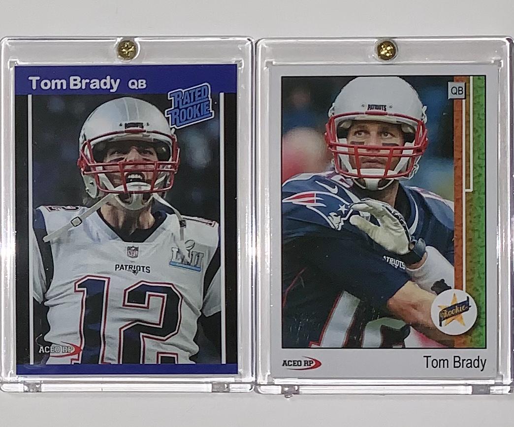 Lot of 2 TOM BRADY Custom Rookies Football Cards (1 of 1)