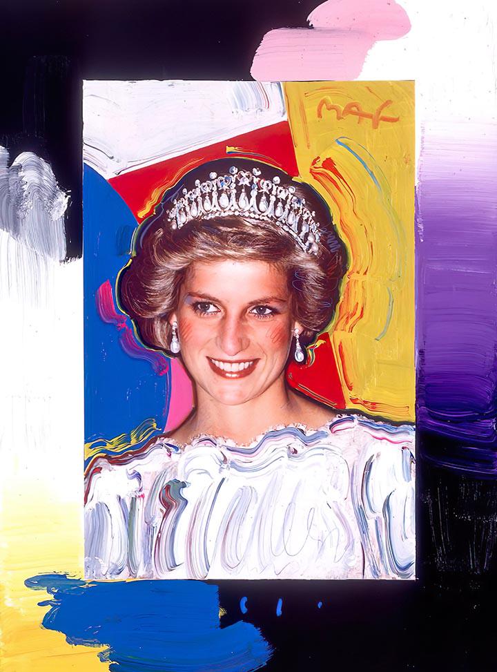 Princess Diana Art on Canvas Print by PETER MAX: 16 x 22 / Does Not Come Framed / Shipped in a Mailing Tube / This is a Decorative Print / This is Not an Original Oil and is Not Hand Signed by the Artist / In addition these should not be considered