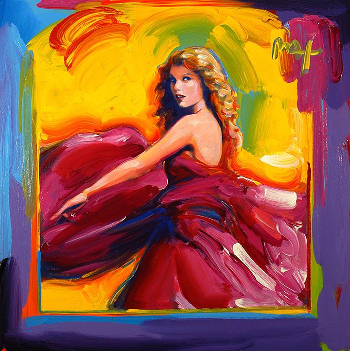 Taylor Swift Art on Canvas Print by PETER MAX: 16 x 16 / Does Not Come Framed / Shipped in a Mailing Tube / This is a Decorative Print / This is Not an Original Oil and is Not Hand Signed by the Artist / In addition these should not be considered