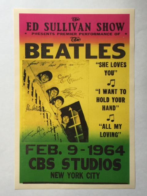 The BEATLES 1964 Ed Sullivan Appearance Poster: 12 x 18 / CBS Studios / Not a Period Original Poster / Sold as a Decorative Poster
