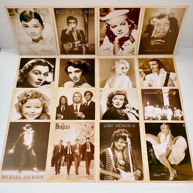 Lot of 16 Music and Hollywood Legends Postcards (1 of 2)