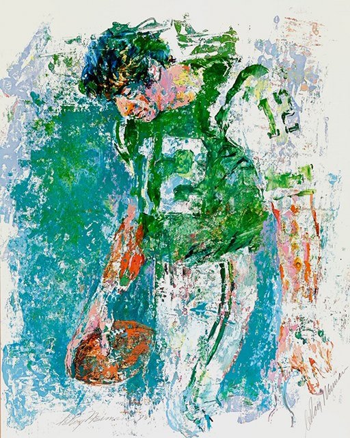LeRoy Neiman JOE NAMATH Art on Canvas Print: 16 x 20 / Does Not Come Framed / Shipped in a Mailing Tube / This is a Print Not an Original Oil