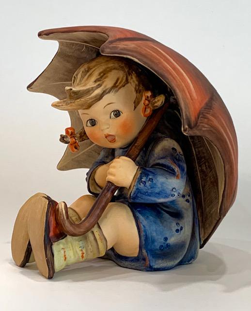 Large MJ HUMMEL Goebel UMBRELLA GIRL Figurine: Measurements are 5" Tall by 5" Wide / This Figurine has No Chips or Repairs