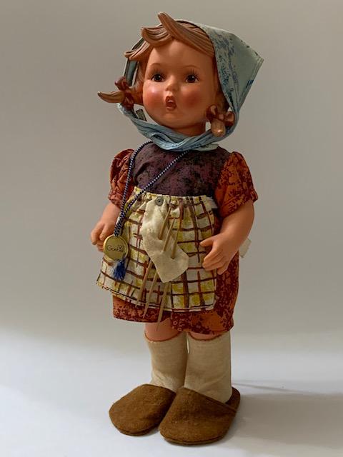 Rare GOEBEL Hummel AUS DEM HAUSE Figurine: Approximately 12 inches Tall / This Doll Comes with a Stand and the Original Goebel Tag as Seen in Photos