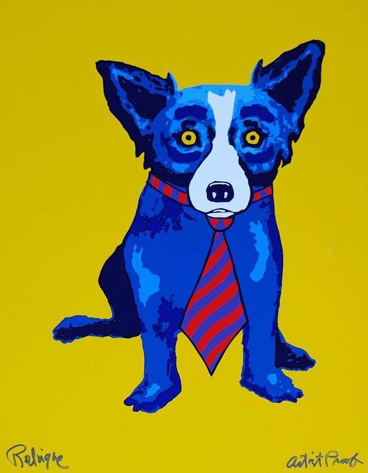 Signed Blue Dog Art on Canvas Art Print (1 of 1)