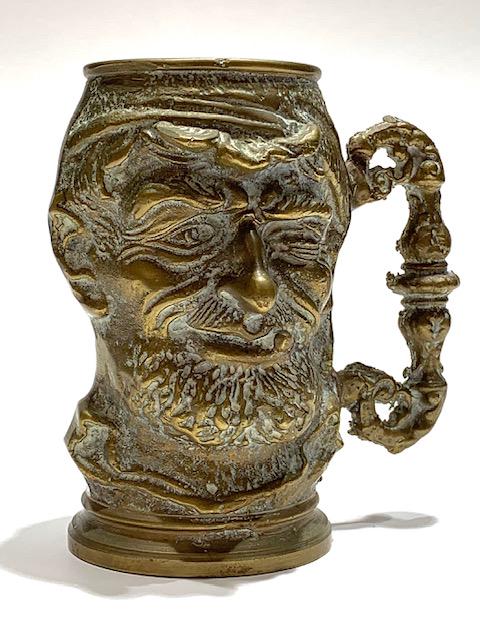 Antique Heavy Bronze/Brass Character Tankard Stein (1 of 2)