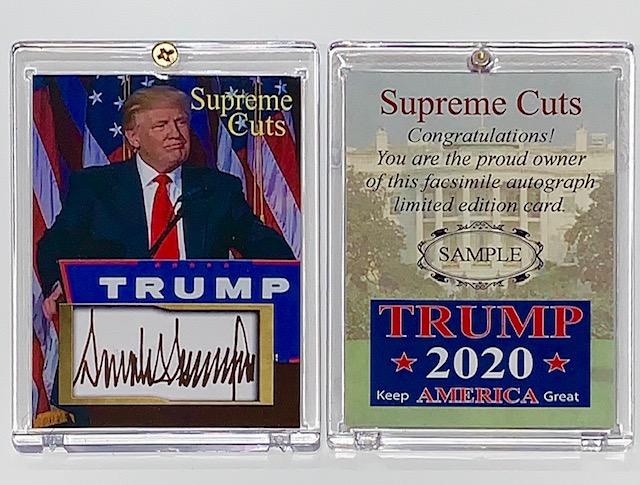DONALD TRUMP Signed 2020 Campaign Sample Promo Card (1 of 1)