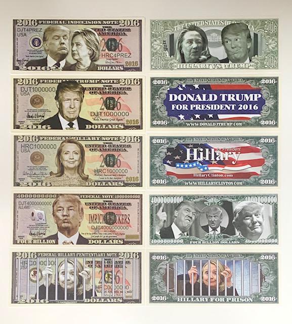 DONALD TRUMP 2016 Campaign Promo Funny Money Bills (1 of 1)