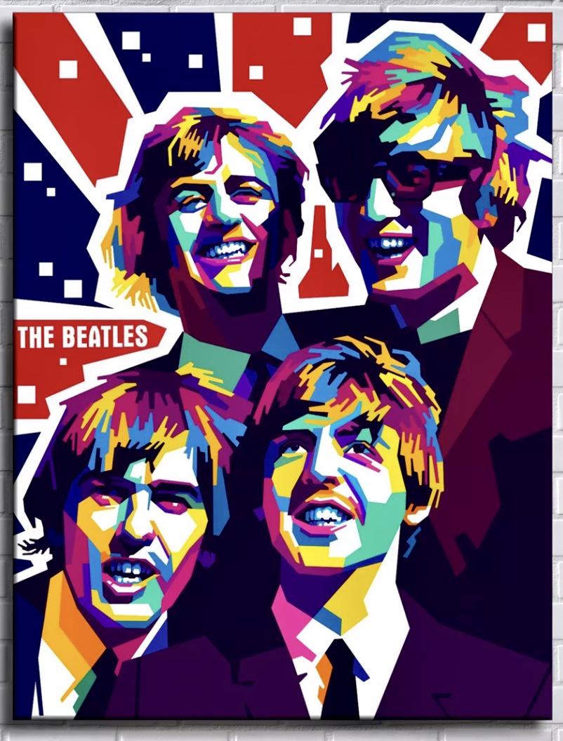 The BEATLES Art Print on Canvas 12 x 18: 12 x 18 / Does Not Come Framed / Shipped out in a Mailing Tube / Multiple Photos Posted