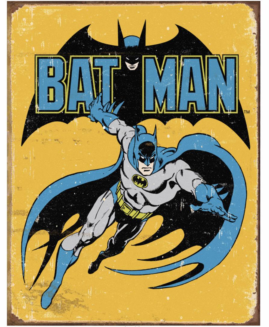D.C. Comics Old School BATMAN Throwback Metal Sign (1 of 1)