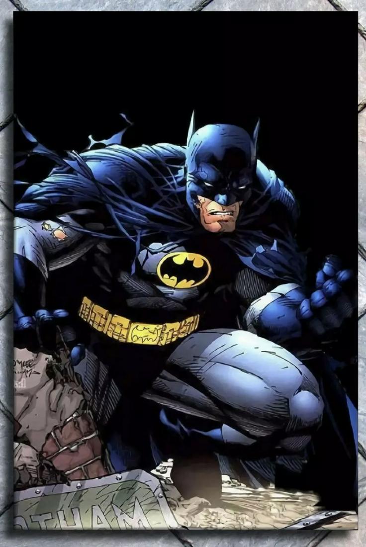 Awesome D.C. Comics BATMAN Art Print on Canvas (1 of 2)