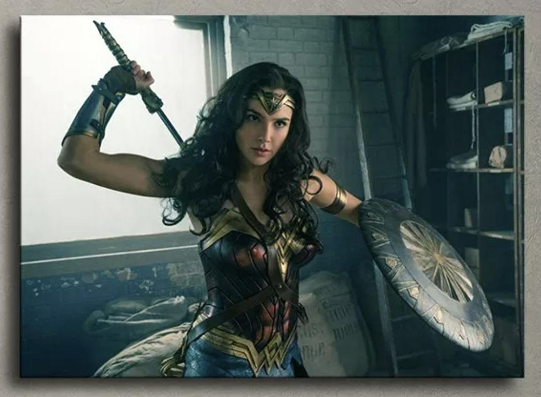 D.C. Comics WONDER WOMAN Art Print on Canvas: 12 x 16 / Does Not Come Framed / Shipped out in a Mailing Tube / Multiple Photos Posted