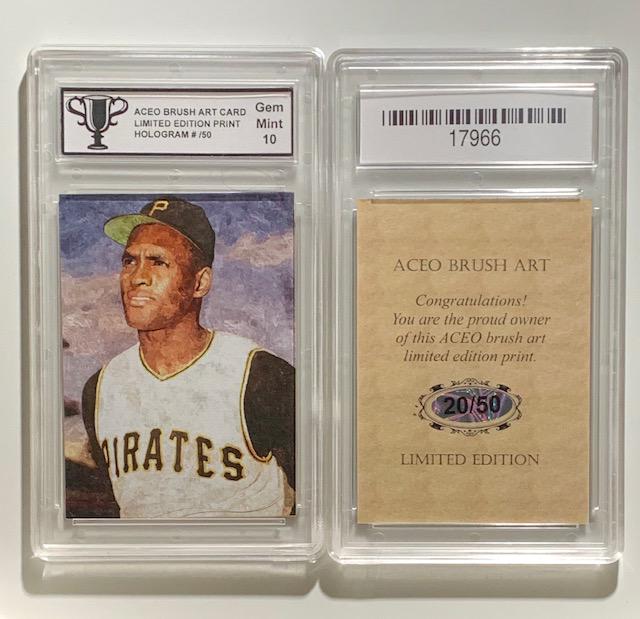 Rare 20/50 ROBERTO CLEMENTE Brush Art Baseball Card (1 of 1)