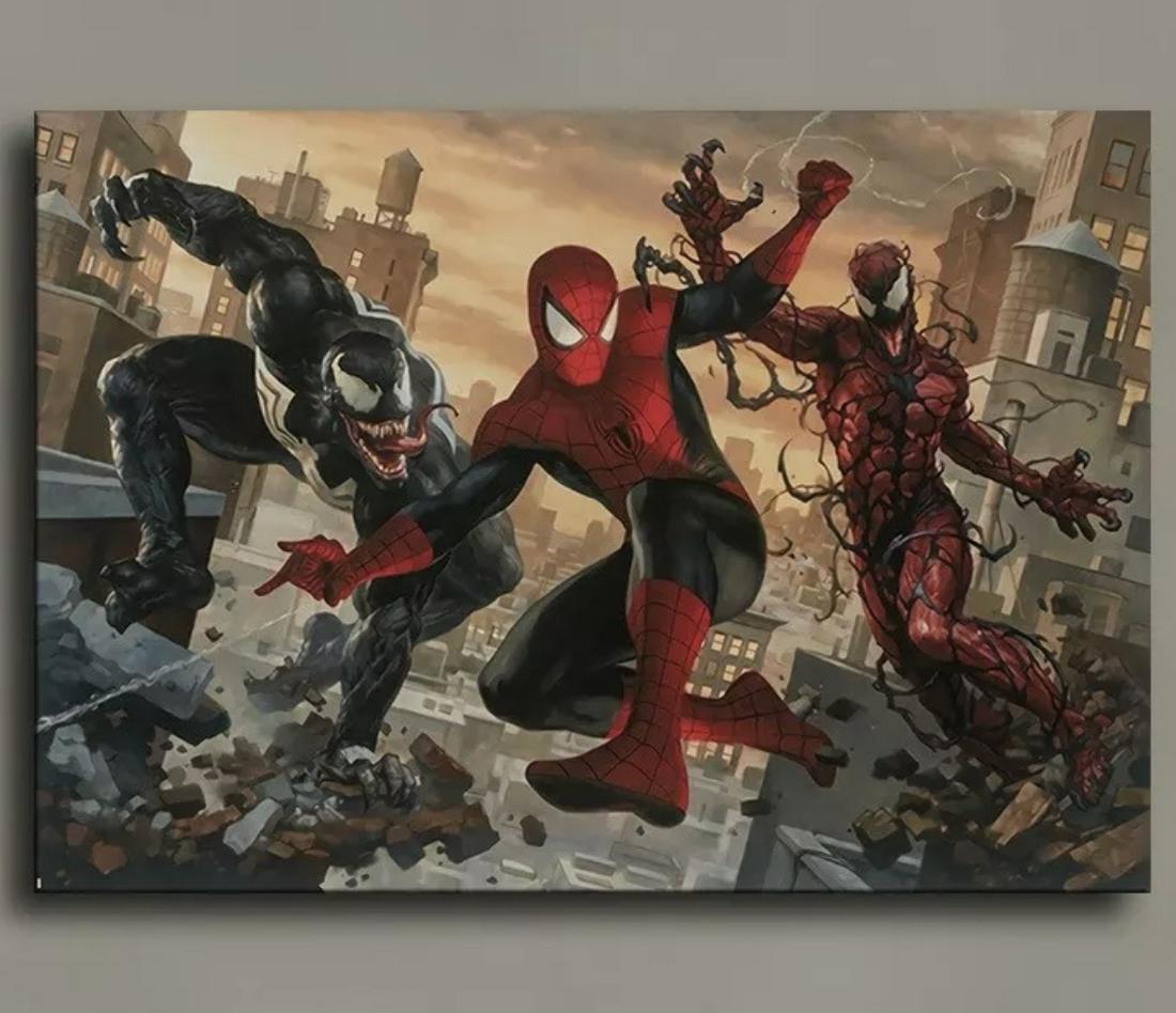 Marvel Comics SPIDERMAN vs VENOM Art Print on Canvas (1 of 2)