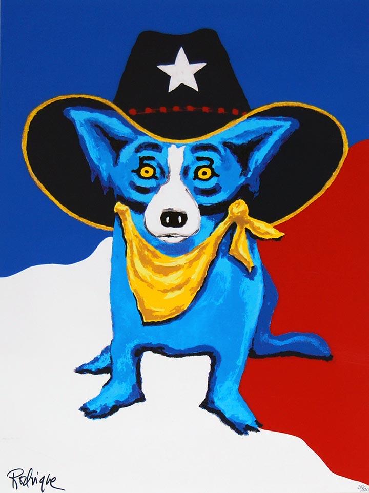 Signed Blue Dog Art on Canvas Art Print: 16 x 20 / Does Not Come Framed / Shipped in a Mailing Tube / This is a Decorative Print / This is Not an Original Oil and is Not Hand Signed by the Artist