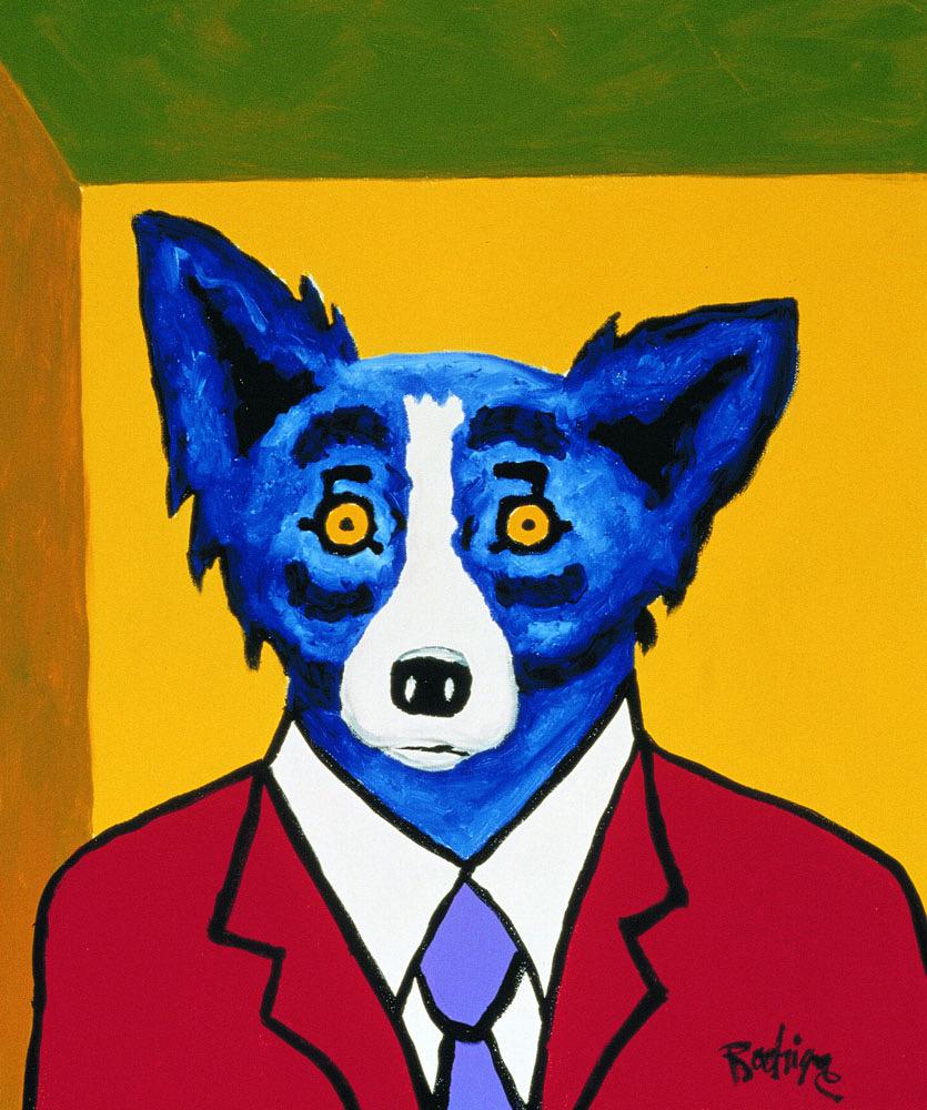 Signed Blue Dog Art on Canvas Art Print: 16 x 20 / Does Not Come Framed / Shipped in a Mailing Tube / This is a Decorative Print / This is Not an Original Oil and is Not Hand Signed by the Artist