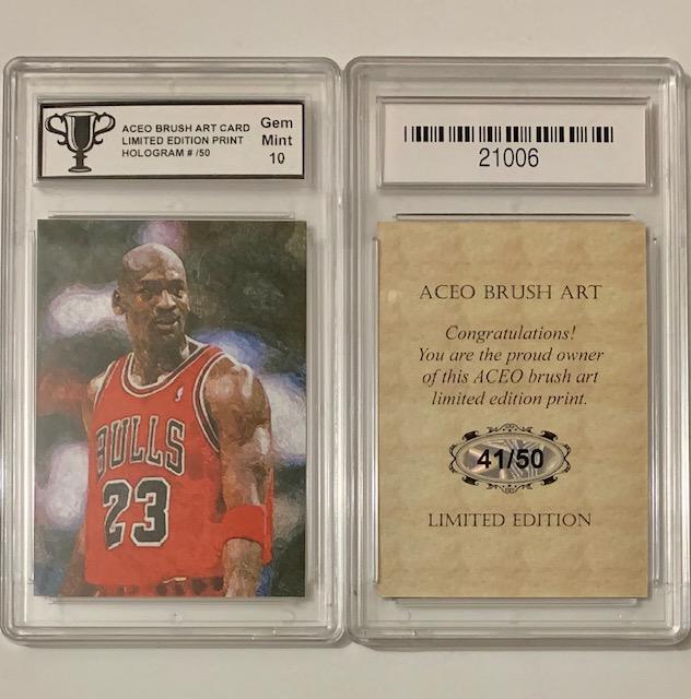 Rare 1 of 50 MICHAEL JORDAN Brush Art Basketball Card (1 of 1)