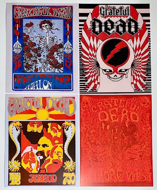 Lot of 4 The GRATEFUL DEAD Art Print Lithographs (1 of 1)
