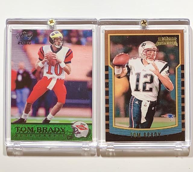 Lot of 2 TOM BRADY Encased Rookie RP Football Cards (1 of 2)