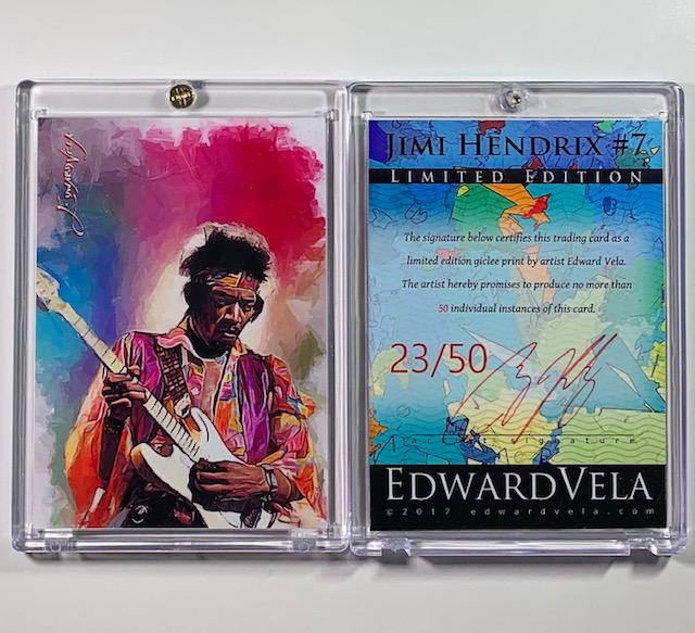 23/50 JIMI HENDRIX Hand Signed by Artist Giclee Art Crd: ONLY 50 Made / Hand Signed and Numbered by Artist / Encased