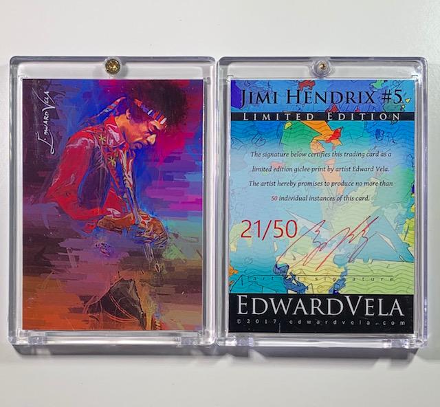 21/50 JIMI HENDRIX Hand Signed by Artist Giclee Art Crd: ONLY 50 Made / Hand Signed and Numbered by Artist / Encased