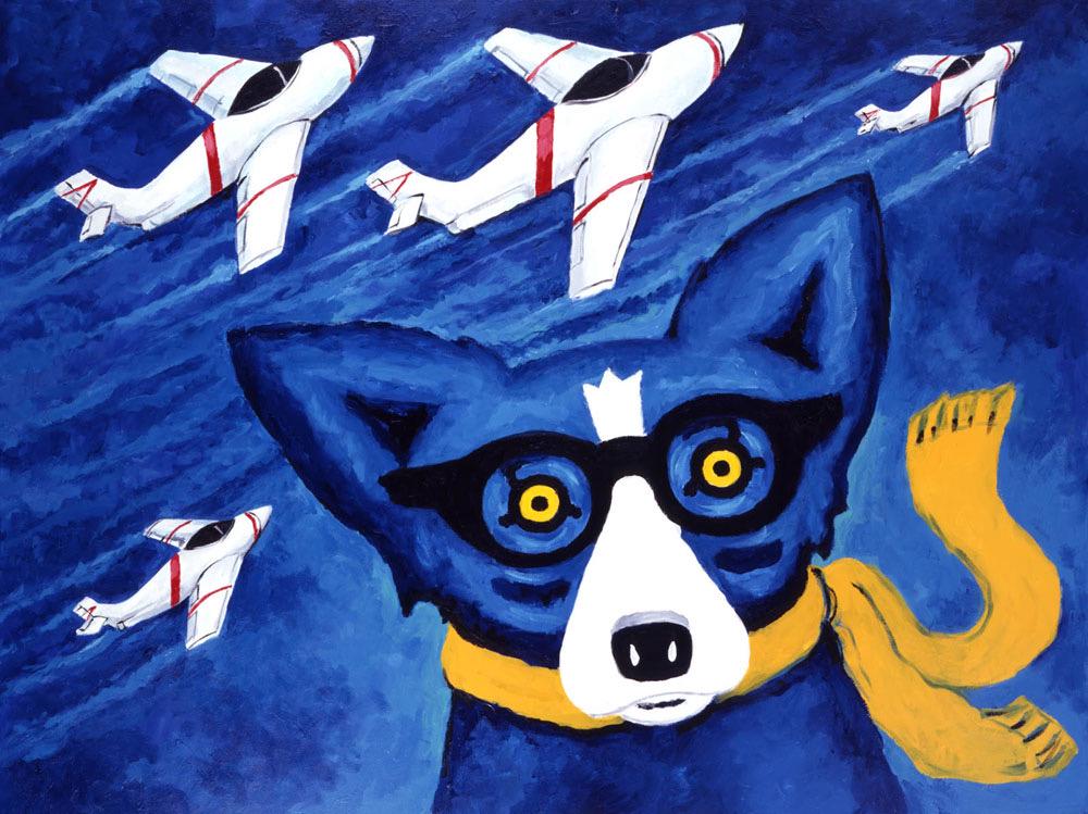 Signed Blue Dog Art on Canvas Art Print: 16 x 22 / Does Not Come Framed / Shipped in a Mailing Tube / This is a Decorative Print / This is Not an Original Oil and is Not Hand Signed by the Artist