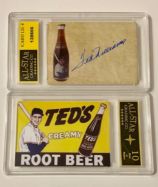 TED WILLIAMS Advertising Baseball Card: Teds Creamy Root Beer / Gem Mint 10