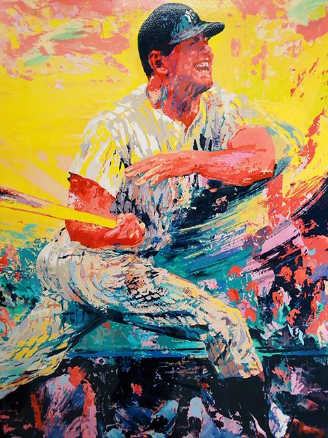 LeRoy Neiman MICKEY MANTLE Art on Canvas Print: 16 x 22 / Does Not Come Framed / Shipped in a Mailing Tube / This is a Print Not an Original Oil