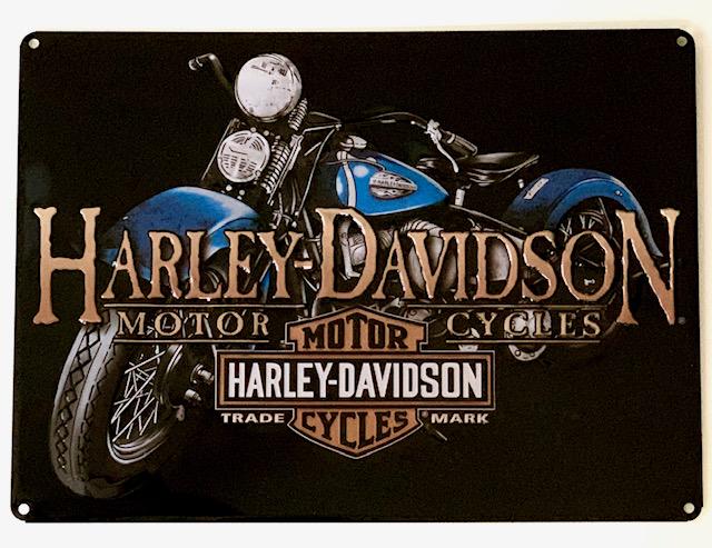 Official HARLEY DAVIDSON Embossed Tin Advertising Sign: Approximately 16 x 13 - Designed by ANDE ROONEY - Officially Licensed by HARLEY-DAVIDSON