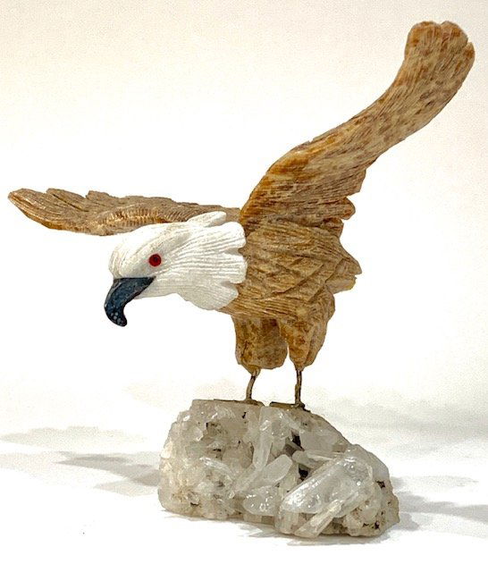 Awesome Hand Carved Quartz/Stone EAGLE Sculpture (1 of 4)