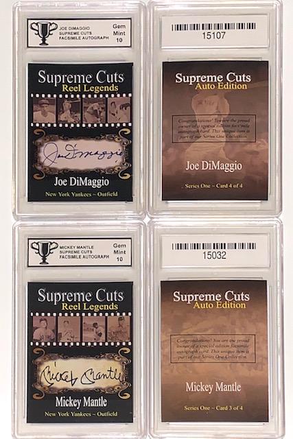 Mantle & DiMaggio Reel Legends Signed Baseball Cards (1 of 1)