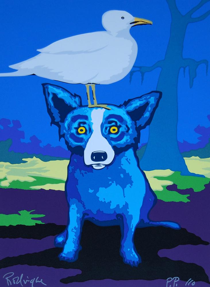 Blue Dog Art on Canvas Art Print (1 of 1)