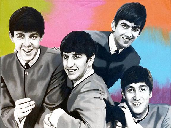 STEVE KAUFMAN Pop Art THE BEATLES Canvas Print (1 of 1)