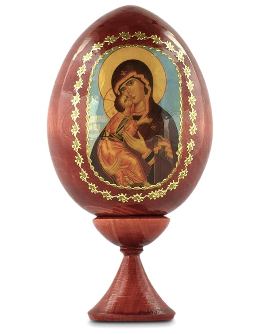 Russian Madonna Hand Painted Religious Icon Egg (1 of 1)