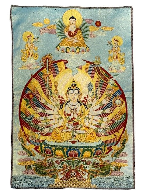 Vintage Chinese Handmade Silk Embroidered Tapestry (1 of 1)