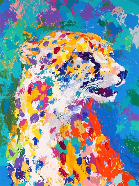 LeRoy Neiman Portrait of the Cheetah Print on Canvas: 16 x 22 / Does Not Come Framed / Shipped in a Mailing Tube / This is a Decorative Print / This is Not an Original Oil and is Not Hand Signed by the Artist