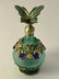 Enameled & Jeweled Butterfly Art Glass Perfume Bottle - 3