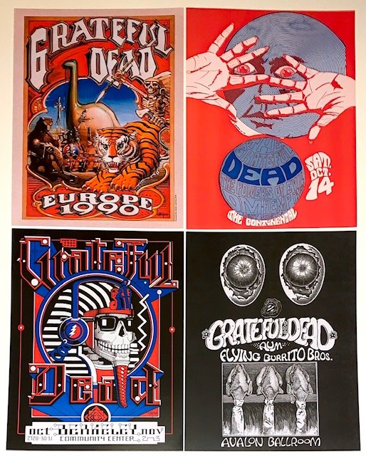 Lot of 4 The GRATEFUL DEAD Concert Poster Lithographs (1 of 1)