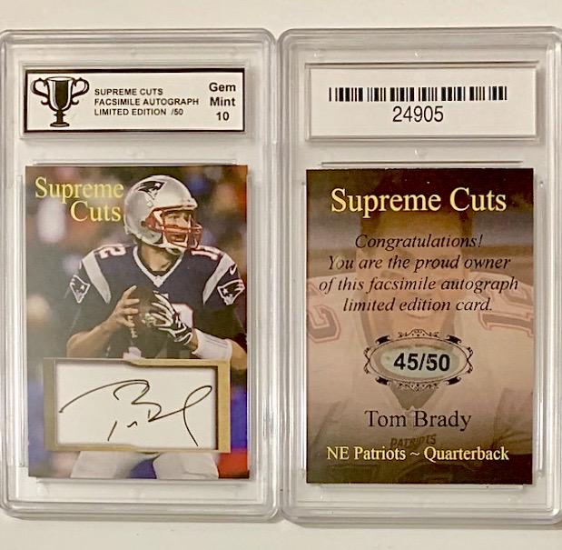 Rare TOM BRADY 34/50 Supreme Cut Signed Football Card (1 of 1)