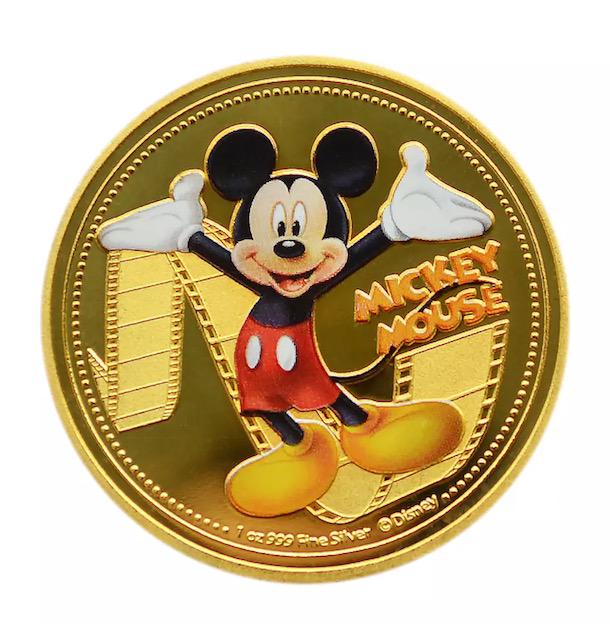Disney MICKEY MOUSE .999 Clad Silver/Gold Coin: Encapsulated - Gold over Silver Clad/Plated Novelty Coin - Sold as a Collectible Novelty Item
