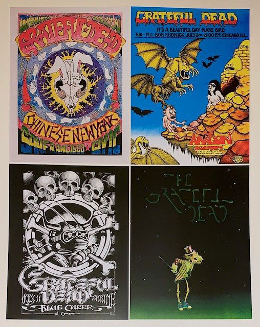 Lot of 4 The GRATEFUL DEAD Concert Poster Lithographs (1 of 1)
